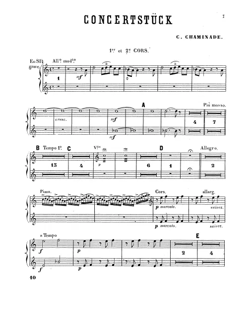 Horn 1/2 (B/D♭/E/F), 3/4 (A basso/D♭/E)