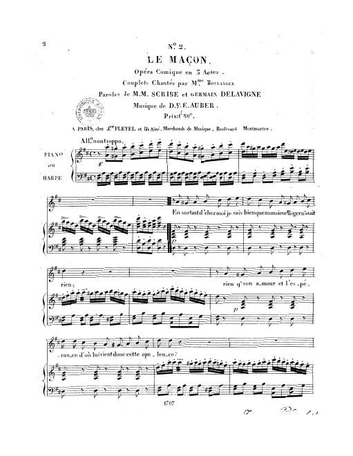 2. Couplets: "En sortant d'chez moi" (Act I, No.4)