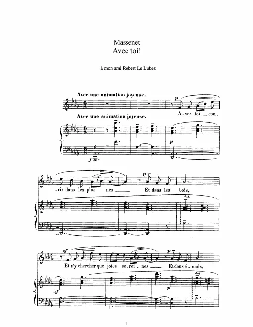 Complete Score (D♭ Major: high voice and piano)