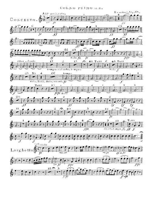 Horn 1, 2 (B/G), 3, 4 (D/G)