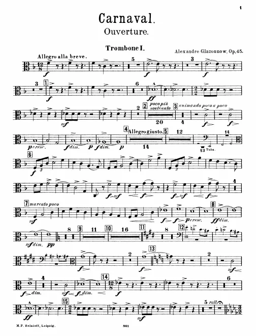 Trombone 1, 2, 3, Tuba