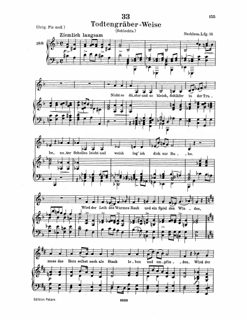 Complete Score (Low Voice, transposed to D minor)