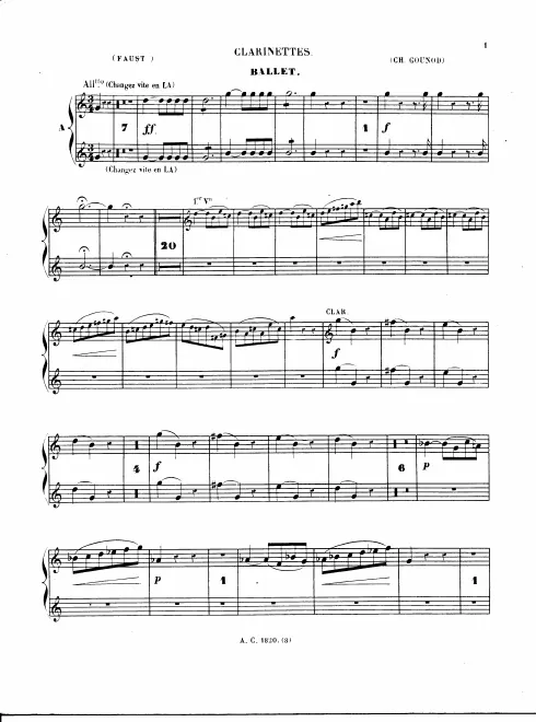 Clarinet 1/2 (B♭/A)/Bass Clarinet (B♭)