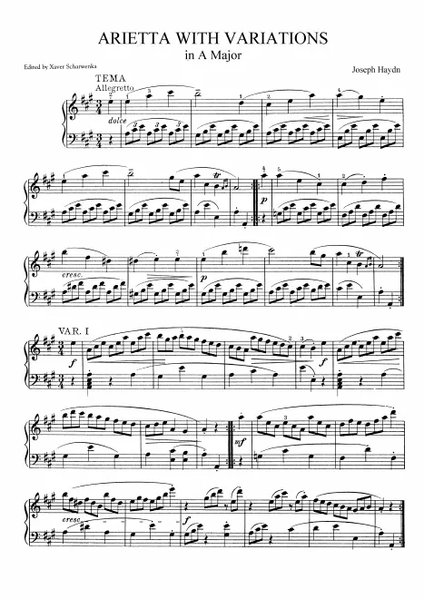 Complete Score (in A major)