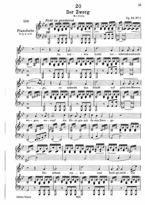 Complete Score (Low voice, transposed to G minor)