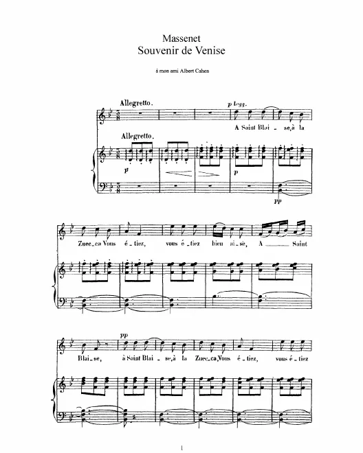 Complete Score (B♭ Major: high voice and piano)