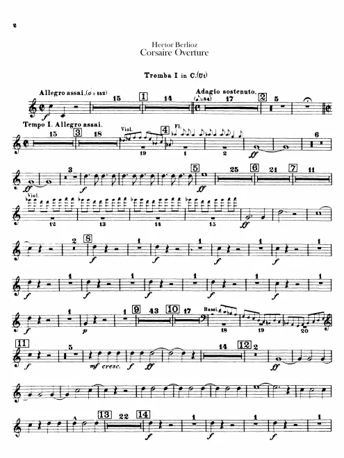 Trumpet 1, 2 (in C), Cornet 1, 2 (in B♭)