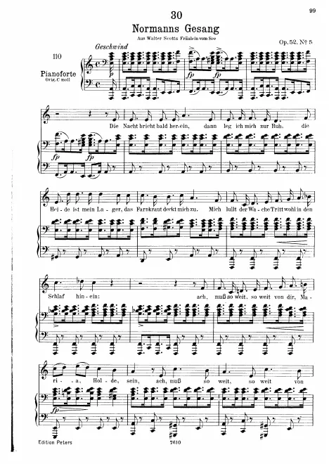 Complete Score (Low voice, transposed to A minor)