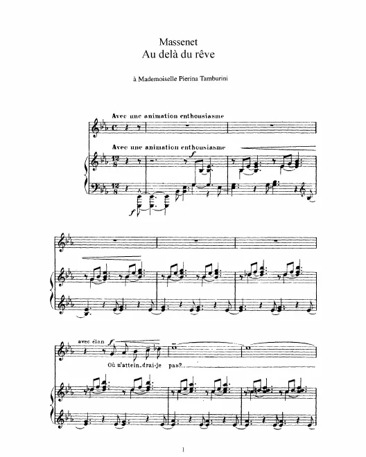 Complete Score (E♭ Major: high voice and piano)