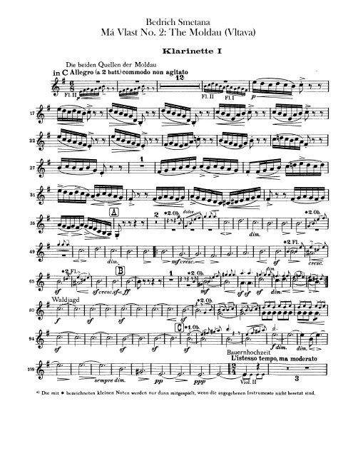 Clarinet 1, 2 (C, A, B♭)