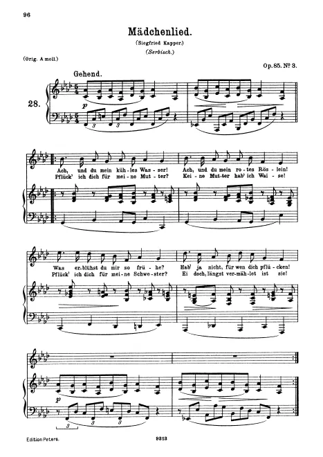 3. Mädchenlied (F minor)
