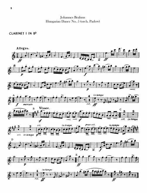 Clarinet 1, 2 (B♭/A)