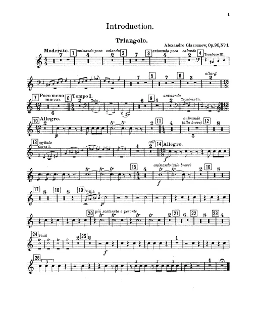 Triangle, Tambourine, Snare Drum, Cymbals/Bass Drum, Glockenspiel
