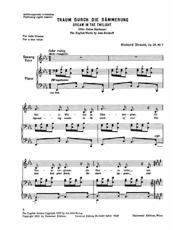 Complete Score (Low Voice, transposed to E♭ major)