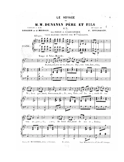 No.5, La perle d'Adriatique: "Allons, sonnez en cadence" (Act II, No.9)