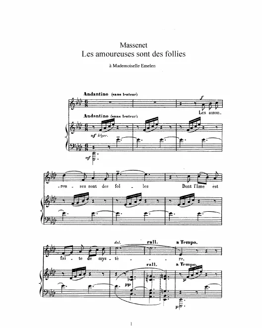 Complete Score (A♭ Major: high voice and piano)