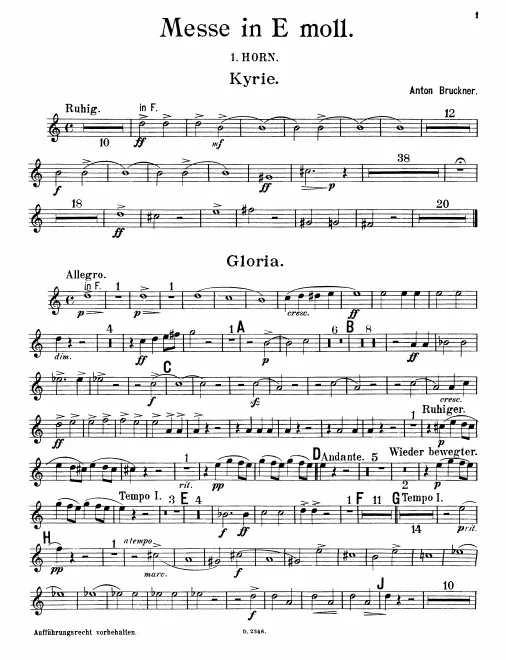 Horn 1, 2, 3, 4 (F/G/D/C/E♭/E)