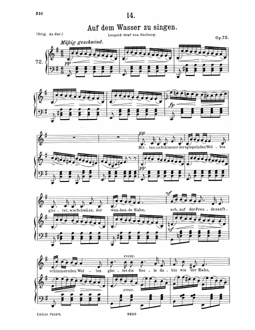 Complete Score (Very low voice, transposed to E major)