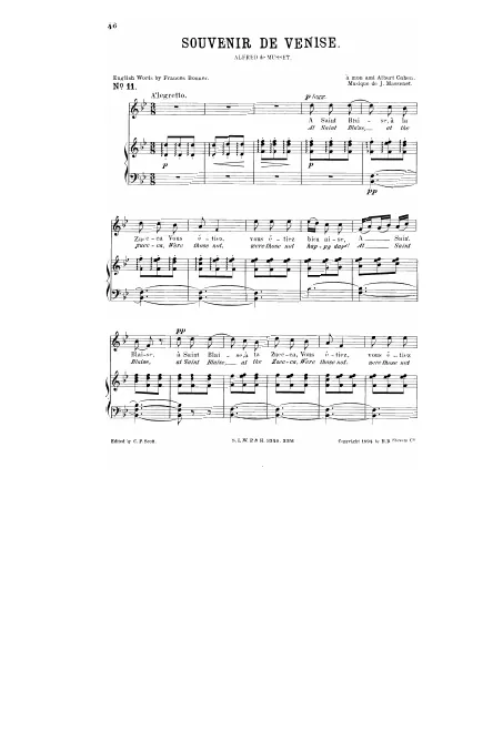 Complete Score (B Major: high voice and piano)