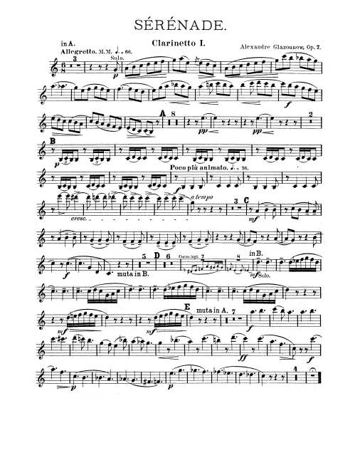 Clarinet 1 (A/B), 2 (A)