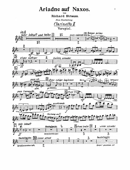 Clarinet 2 (A/B♭, also Bass Clarinet)