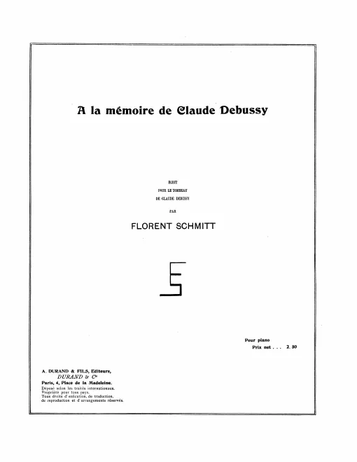 1. A la mémoire de Claude Debussy
