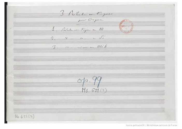 2. Prelude & Fugue in B major 3. Prelude & Fugue in E♭ major