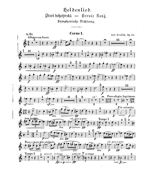 Horn 1, 2, 3, 4 (E♭, B♭ basso)