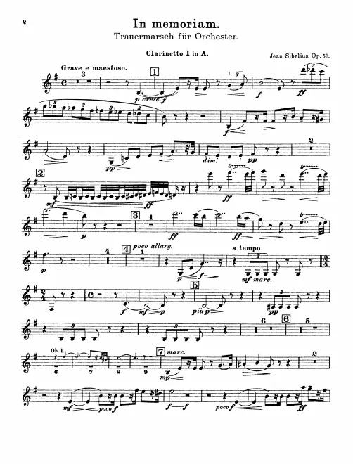 Clarinet 1, 2 (A), Bass Clarinet (B)