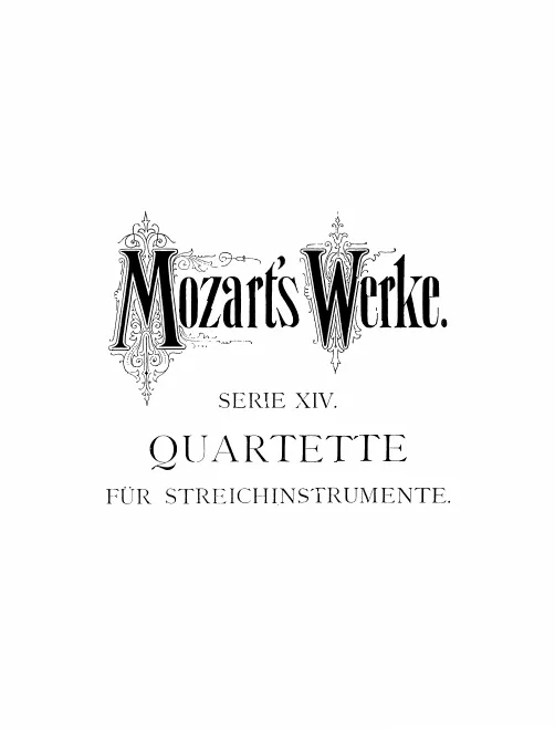 14. Quartette für Streichinstrument
