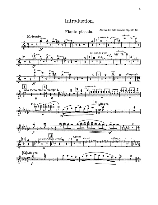 Piccolo, Flute 1, 2