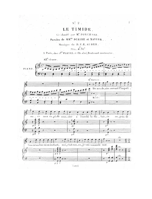 No.2, Air: "De mes désirs servant l'impatience" (C major)