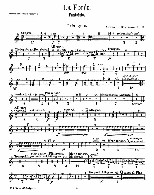 Triangle, Bass Drum/Cymbals, Tam-Tam