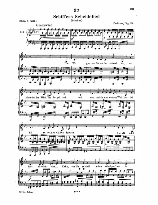 Complete Score (Low Voice, transposed to C minor)