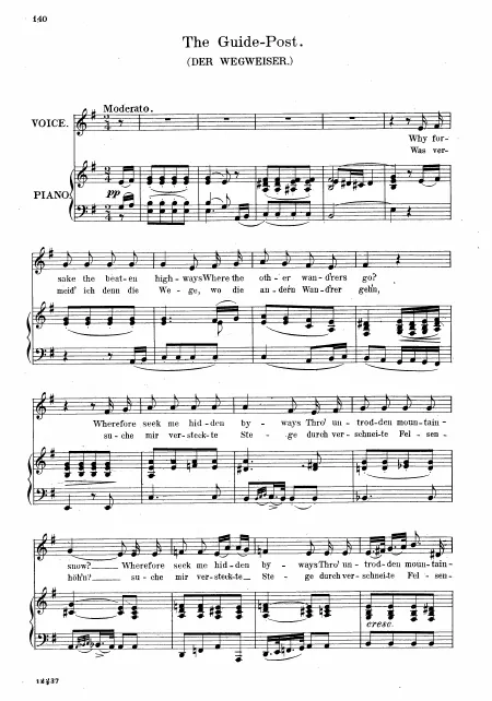 20. Der Wegweiser (Low Voice, Transposed to E minor)