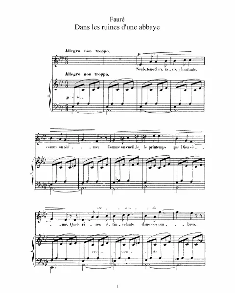 Complete Score (Original key for medium/low voice, A♭ major)