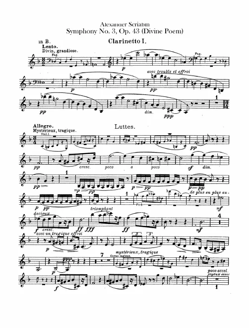Clarinets 1, 2, 3, Bass Clarinet (B♭)