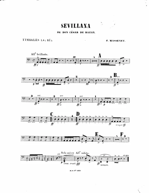 Timpani, Triangle/Castagnettes, Cymbals/Bass Drum