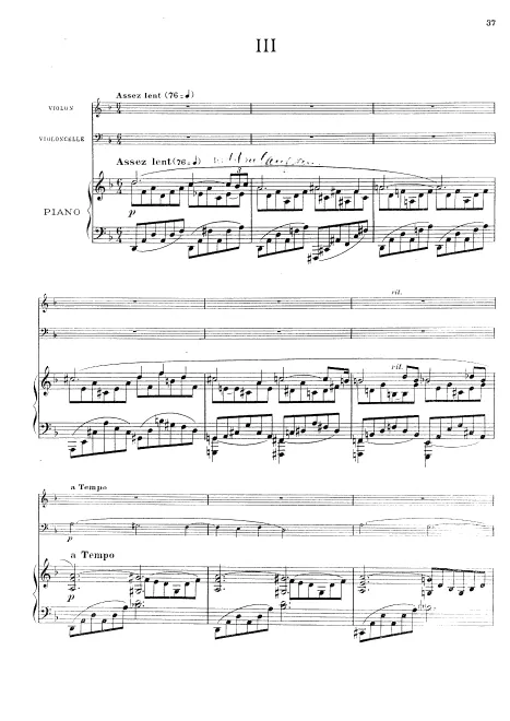 III. Assez lent; IV. Anime - piano score