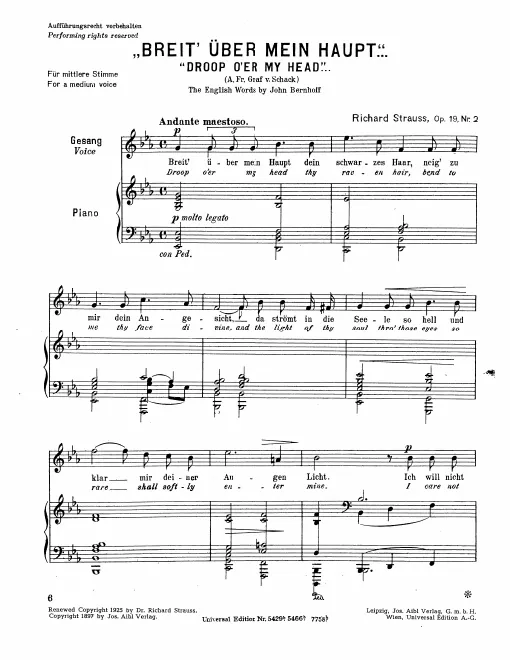 Complete Score (Medium Voice, transposed to E♭ major)