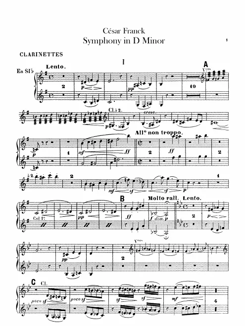 Clarinet 1/2 (in B), Bass Clarinet (in B)