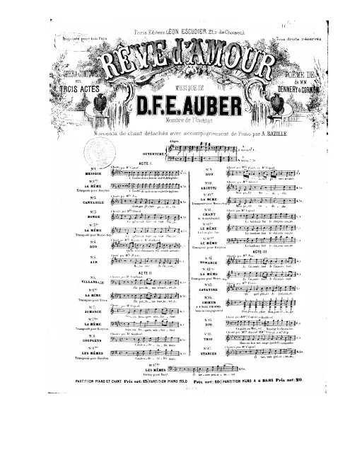 No.10 bis , Ariette: "Mon petit Andoche" (Act II, No.10)