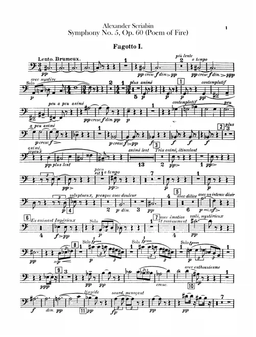 Bassoon 1, 2, 3, Contrabassoon