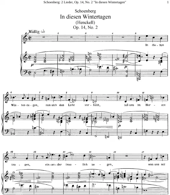 2. In diesen Wintertagen (soprano)
