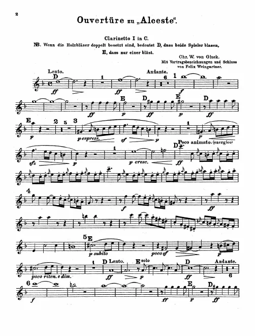 Clarinet 1, 2 (C), Clarinet 1, 2 (transposed to B♭)