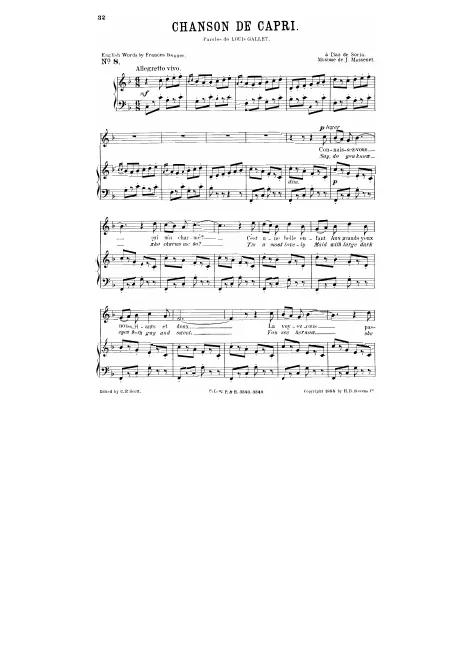 Complete Score (F Major: high voice and piano)