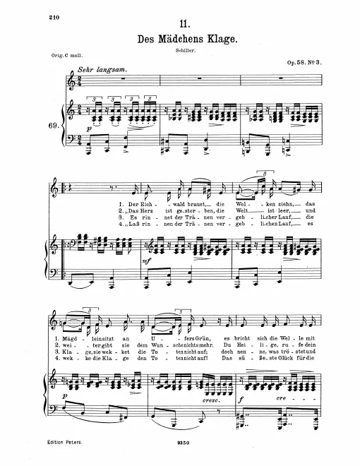 Complete Score (very low voice, transposed to A minor)