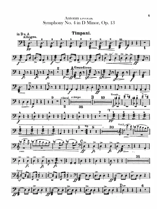 Timpani, Triangle, Bass Drum/Cymbals