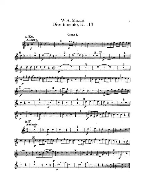 Horn 1, 2 (E♭, F)