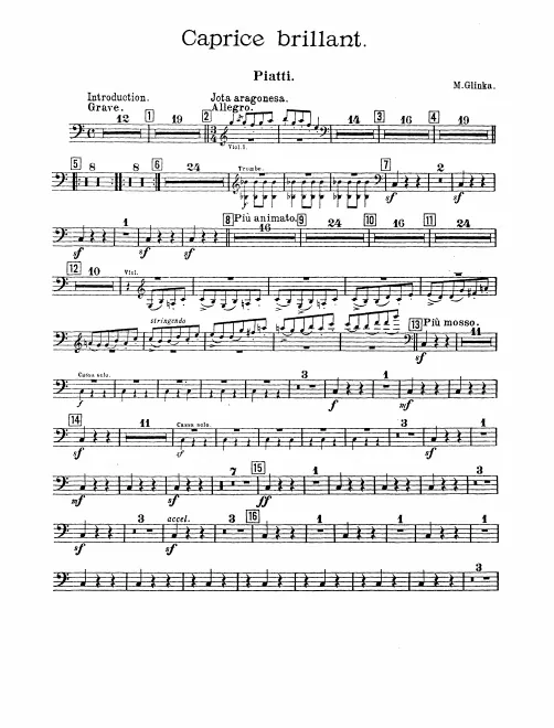 Cymbals, Castanets, Bass Drum
